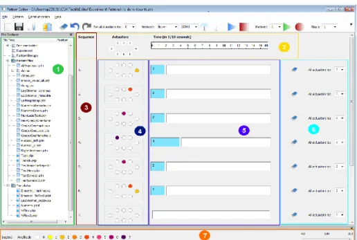 Fig. 6. Screenshot of the interface: Region 1 is a file explorer listing device templates and pat- pat-tern files