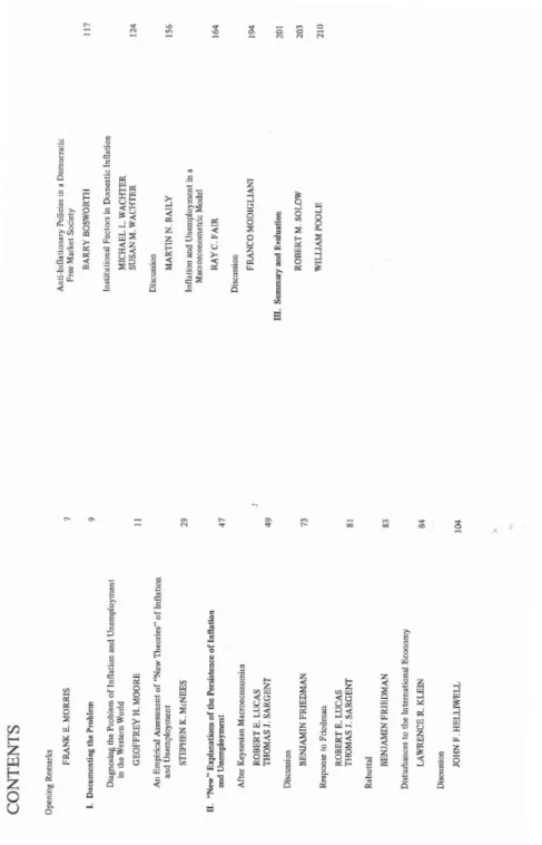 Figure 3: Contents of the conference (Boston Federal Reserve Bank, 1978, p.6-7)