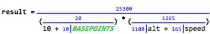 Fig. 11. This expression debugger renders the values of all subexpression over or to the left of the expression itself