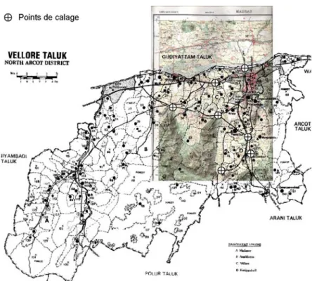 Figure 5: Registration points to join the topographical   and Census maps (Figures 2 and 3) 