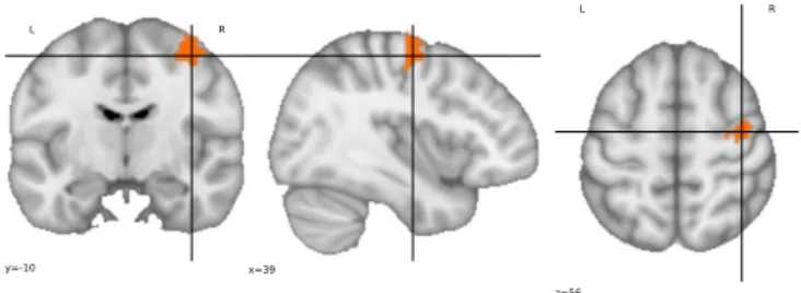 Fig. 3. Location of the brain parcel with a significant explained variance ratio (exp.