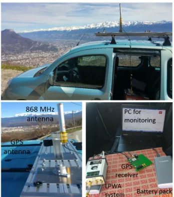 Fig. 5. Set-up of the transmitter antenna located at CEA premises and used for the field tests.