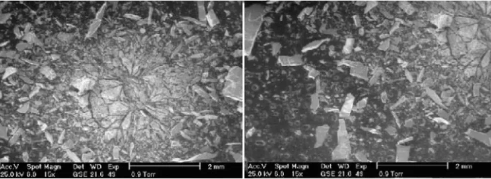 Figure 12 Fragments collected on paperboard located behind the perforated DDS impacted by MICA 