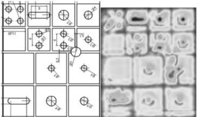 Fig. 4. EHF design bond defects and UT inspection of  manufactured bond defects. 