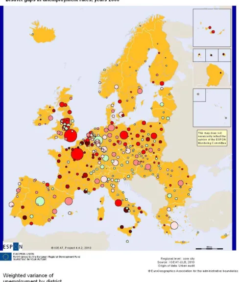 Figure 3. District inequalities in European cities 