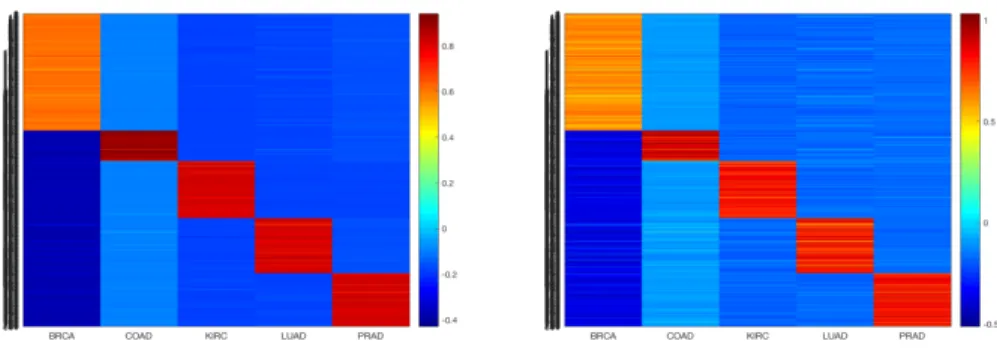 Figure 10: heatmap of correlation, Left using ADRS , Right using Frobenius