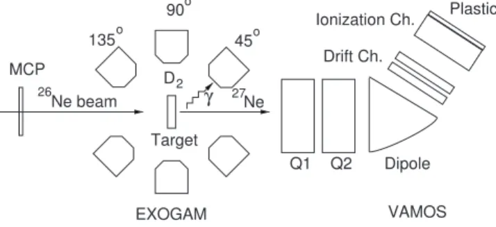 FIG. 1: Experimental setup in the VAMOS vault.