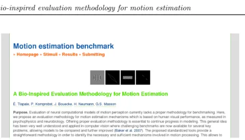 Figure 3: Screen shot of the website associated with the presented evaluation methodology