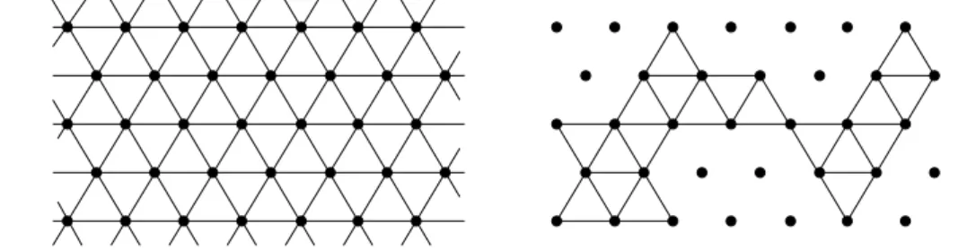Figure 2: The triangular lattice and a hexagonal graph.