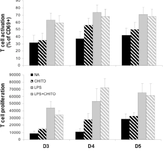 Figure 9: Activation of T lymphocytes by chitosan-activated dendritic cells 