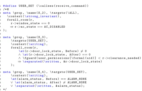 Fig. 7: Specification of some smarthouse-related properties using meta-properties
