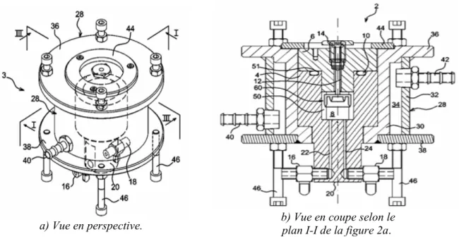 Figure 2 : Cellule de mesure de la conductivité et de la diffusivité thermiques d’un fluide [19]