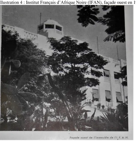 Illustration 4 : Institut Français d’Afrique Noire (IFAN), façade ouest en 1957 