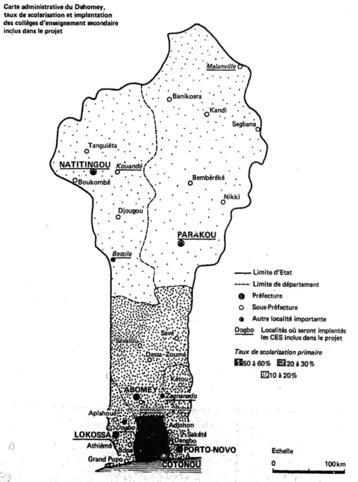 Illustration 8 : Carte de scolarisation primaire et projet d’implantation de collèges 