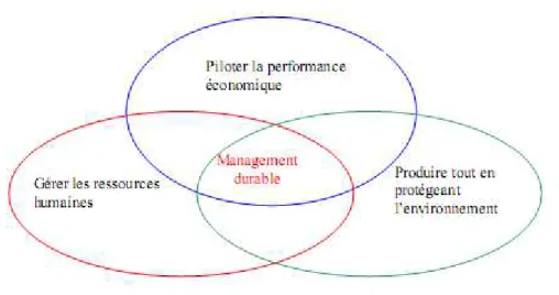 Figure N° 4: Le management durable comme croisement des trois axes  