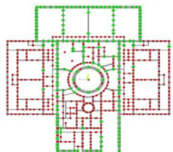 Figure 9. Plan view of the location of the seismic pads (© CEA- CEA-FRAMATOME-BOUYGUES) 