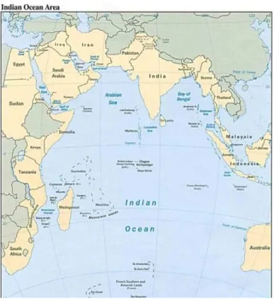 Figure 1.  Les Seychelles dans l'océan Indien.  