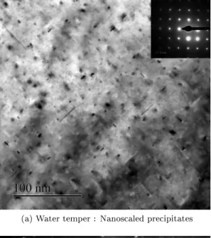 Figure 9 presents the microstructure of oil temper at two dierent magnications. Figure 9a presents nanoscaled precipitation similar to these observed in Figure 8a for water temper