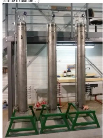 Fig. 1:  stainless  steel  columns  use  to  simulate  and  monitor  sediment/water  exchanges  during  resuspension and settling