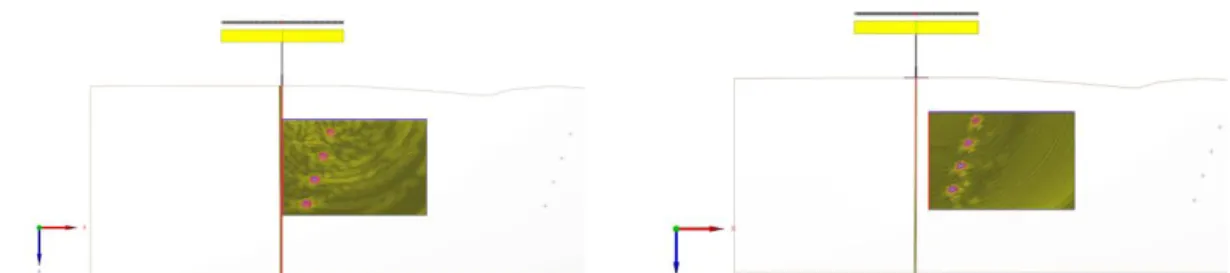 FIGURE 6.  Reconstruction over a complex 2D CAD specimen. On the left with one position, on the right with a scanning of ten  positions