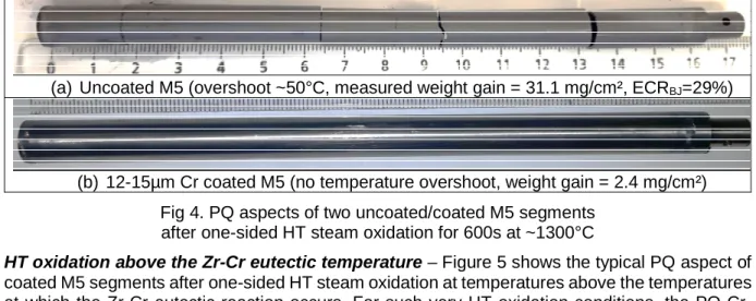 Fig 5. Typical PQ aspect of a Cr-coated M5 after HT oxidation at 1400°C 