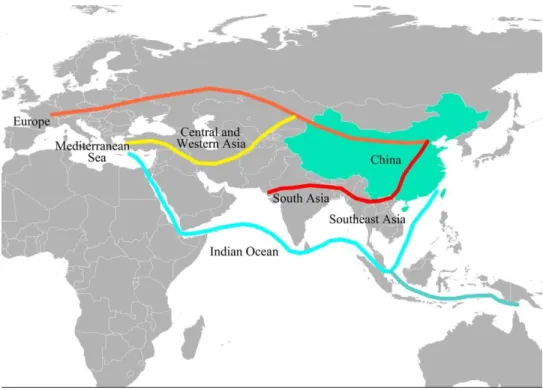 Figure 1. Maritime Silk Road geographical map.  Source:  HKTDC (2017). 