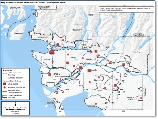 Figure 1. Réseau de transport collectif dans la métropole de Vancouver  http://infomaps.translink.ca/System_Maps/153/MVTM-June2019.pdf 