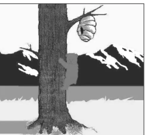 Figure 1 : Arrêt sur image de l’ours qui grimpe à l’arbre dans l’item « ours » des stimuli 