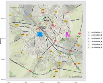 Figure 1.  Zoom on the use of the tablet in a city. 