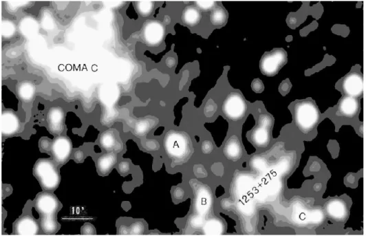 Figure 1.22 { Carte  a 327 MHz de l'amas de Coma obtenue ave le Westerbork Syn-