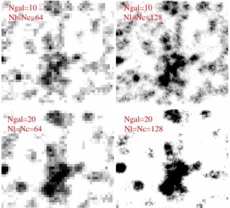 Figure 2.9 { Cartes d'iso-densit es de la distribution projet ee des galaxies ave I