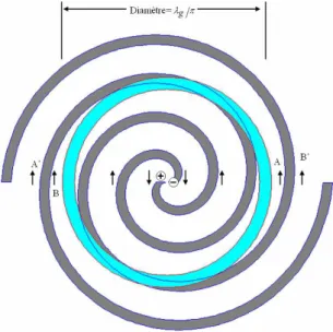 Figure 2 : Spiral antenna without feeding  Figure 1: Current distribution in the spiral antenna  