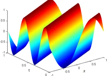 Figure 5.3: The exact sine wave solution for the one-dimensional advection problem.