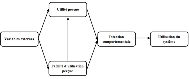 Figure 16 : Modèle d'acceptation technologique (Davis, 1989) 