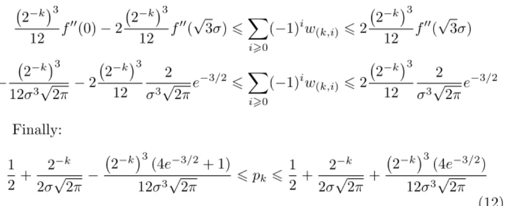 Figure 6 plots the approximation of equation 13. We note that for a centered normal distribution the probability of contribution decreases monotonically  to-wards 0.5