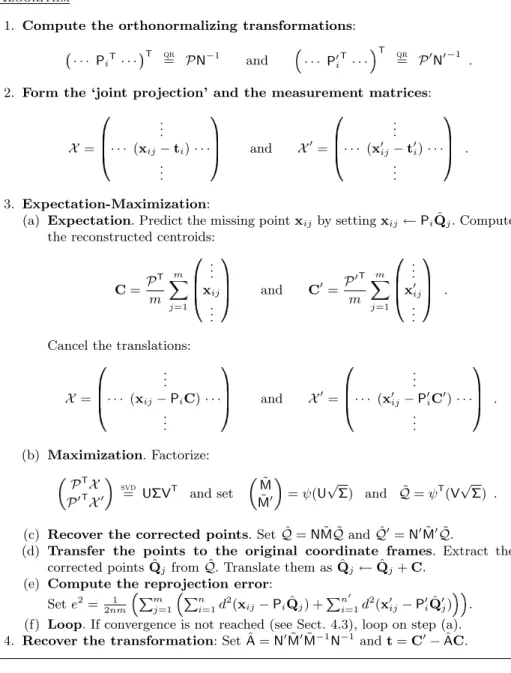 Table 1. The proposed Maximum Likelihood alignment algorithm.