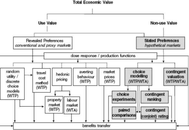 Table 3: The various morbidity costs valuated by the various methods (Rozan, 2001) 12