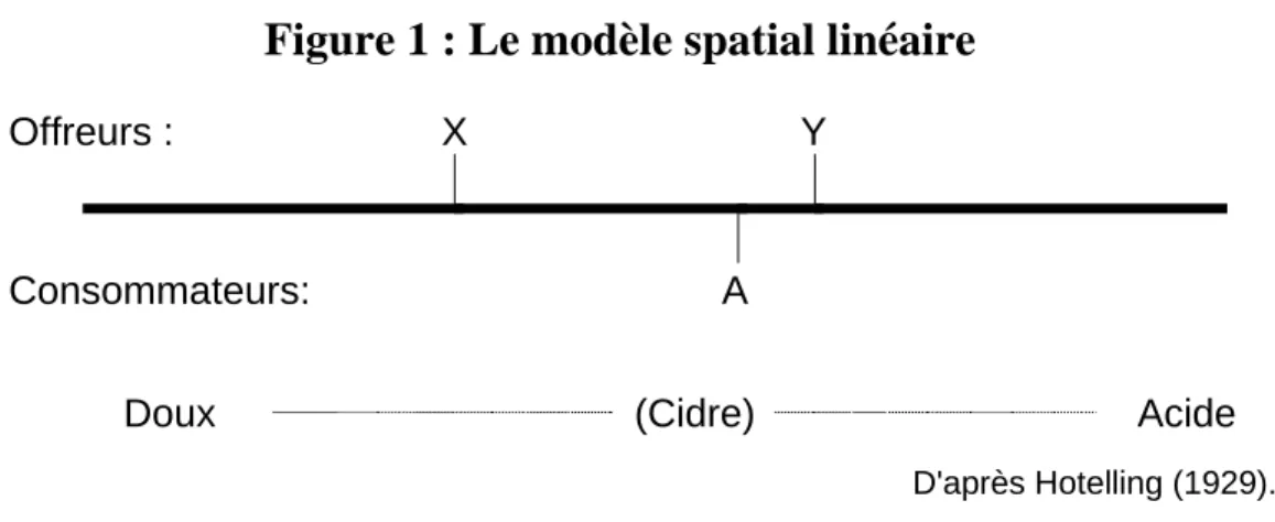Figure 1 : Le modèle spatial linéaire 