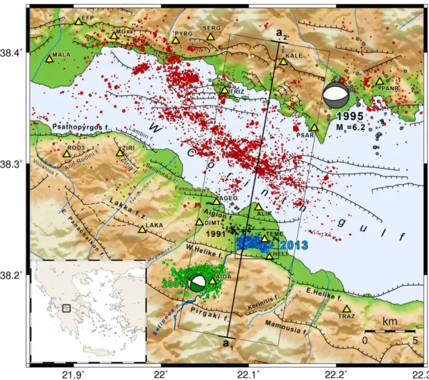Figure 1. Seismotectonic map of the Western Corinth Gulf (see mini-map of Greece at the lower-left corner for its location)