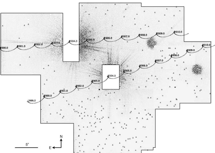 Fig. 4. Mosaic of the observed NACO fields of the environment of α Cen in the K s band