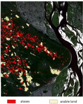 Figure 7. Alas identification by OBIA with Sentinel 2A im- im-age. 