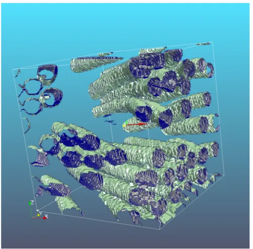 Figure 7: Image used for the e↵ective conductivity computations : a portion of a CT scan of a fiber bundle.