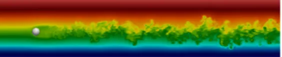 Fig. 4 Temperature field in the median vertical plane at the end of the space development study (color scale: −4 to 4, from blue to red) [18].