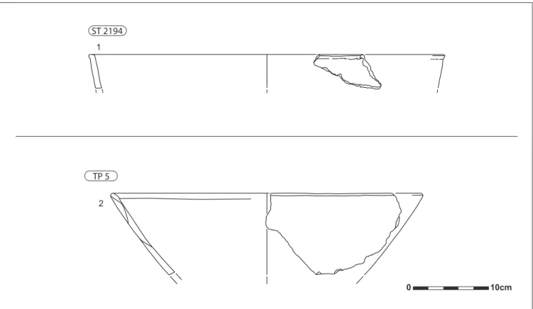 Fig. 8 : Mobilier céramique des ST2194 et TP5 (DAO : T. Lachenal).