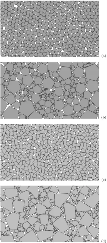 FIG. 3. Snapshots of dense packings at the end of compression: