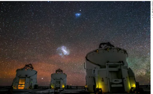 Figure 1. The Large and Small Magellanic Clouds in  the southern sky. 