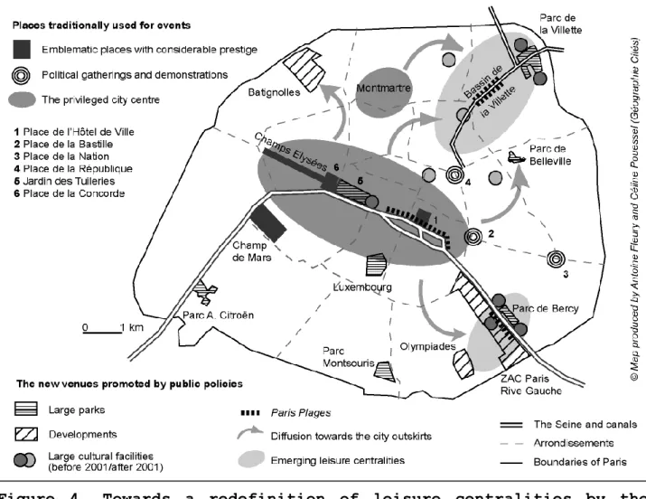 Figure  4.  Towards  a  redefinition  of  leisure  centralities  by  the  public authorities 