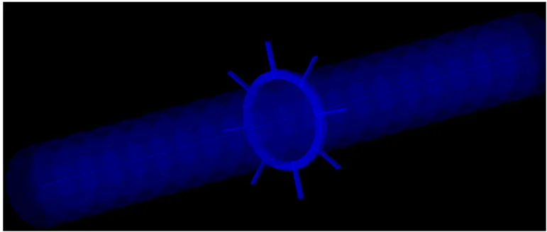 Figure 4: 1D and 3D models of the rotor-stator system