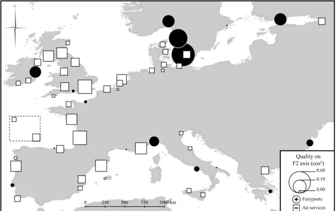 Figure 5. Ferryports and air services (17.77% of total variance) 