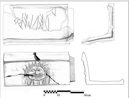 Fig. 8. Restituzione grafica della sima rampante dell’ambiente 4 (disegno R. Pontolillo)